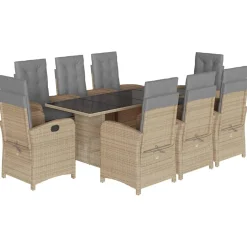 Zestaw mebli ogrodowych technorattan beż stół krzesła na taras ogród balkon