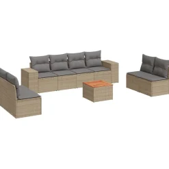 Zestaw mebli ogrodowych technorattan beżowy poduszki taras balkon ogród