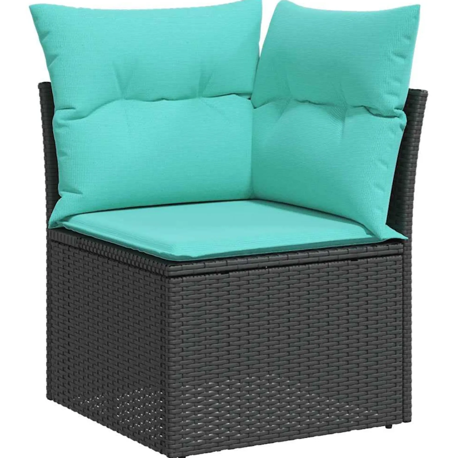 Zestaw Mebli Ogrodowych Wypoczynkowy Rattan Czarny Sofa Stół na Taras