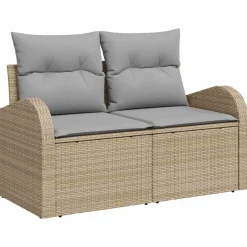 Zestaw Mebli Ogrodowych Wypoczynkowy Sofy Stolik Podnóżek Rattan Na Balkon