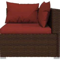 Zestaw Mebli Ogrodowych Wypoczynkowy Rattan 4 Sofy 2 Stołki na Taras