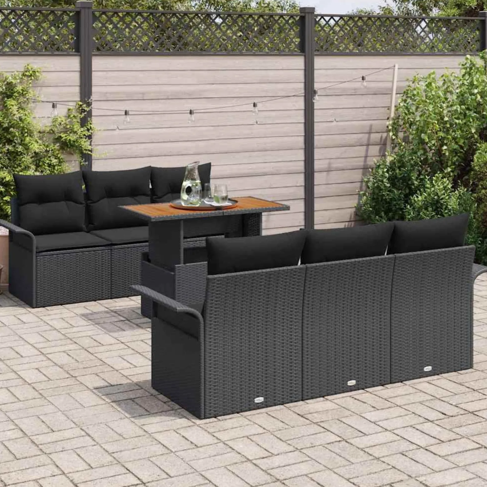 Zestaw Mebli Ogrodowych Wypoczynkowy Sofy Stolik Rattan Na Patio Na Taras