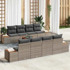 Zestaw Mebli Ogrodowych Wypoczynkowy Sofy Stolik Rattan Poduszki Na Patio