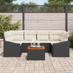 Zestaw Mebli Ogrodowych Wypoczynkowy Sofy Stolik Rattan Na Patio Na Taras