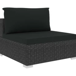 Zestaw Mebli Ogrodowych Wypoczynkowy Sofy Stolik Podnóżek Rattan Na Patio