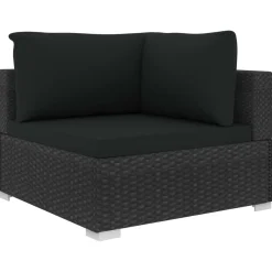 Zestaw Mebli Ogrodowych Wypoczynkowy Sofy Stolik Podnóżek Rattan Na Patio