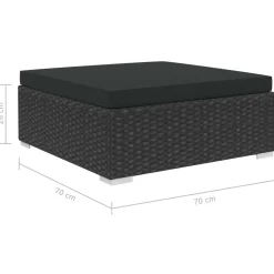 Zestaw Mebli Ogrodowych Wypoczynkowy Sofy Stolik Podnóżek Rattan Na Patio