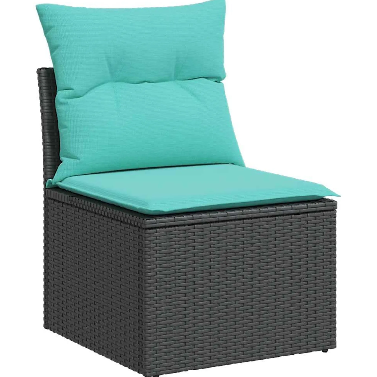 Zestaw Mebli Ogrodowych Wypoczynkowy Rattan Czarny Sofa Stół na Taras