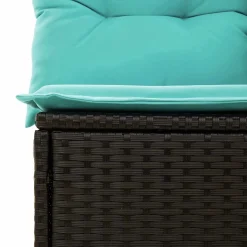 Zestaw Mebli Ogrodowych Wypoczynkowy Rattan Czarny Sofa Stół na Taras