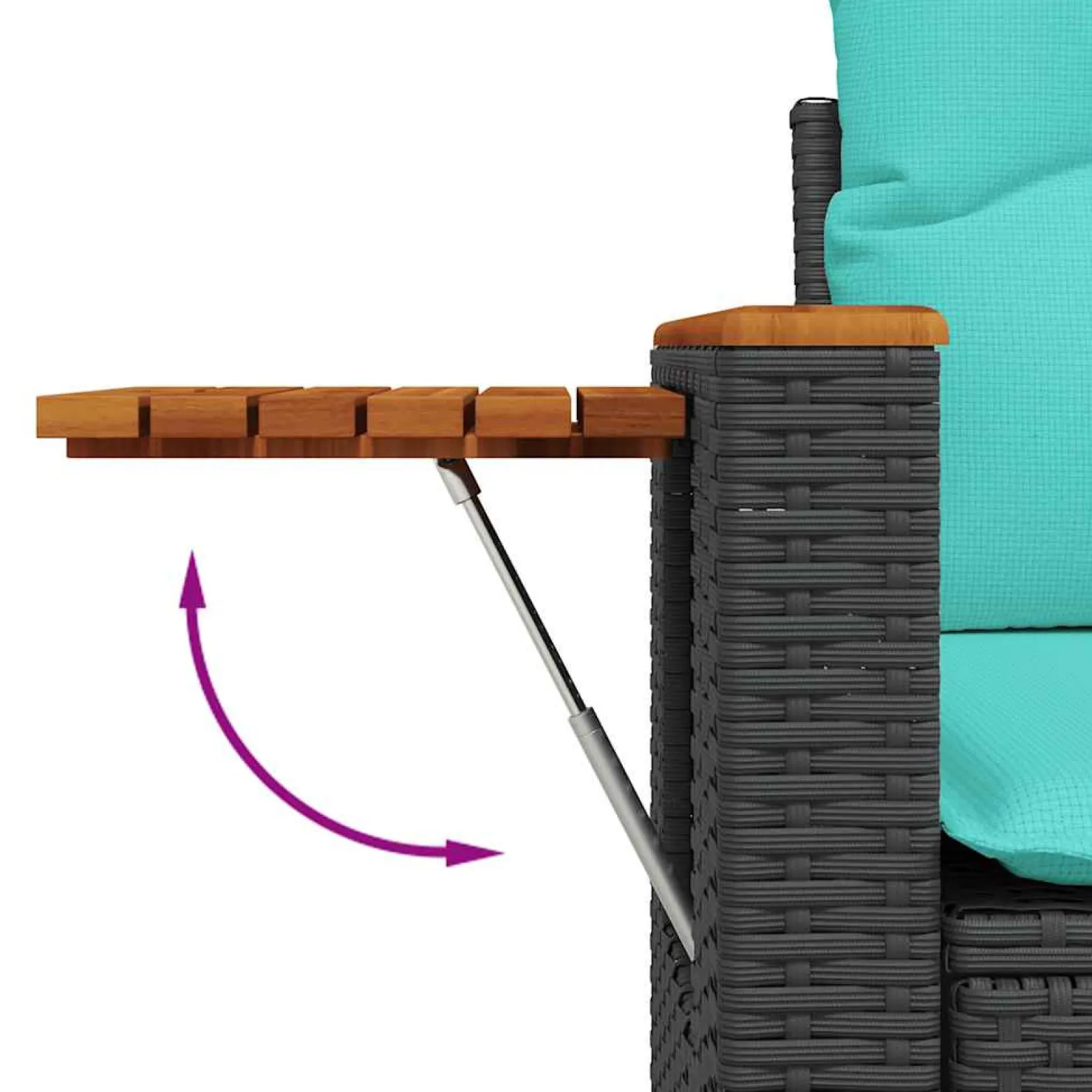 Zestaw Mebli Ogrodowych Wypoczynkowy Rattan Czarny Sofa Stół na Taras