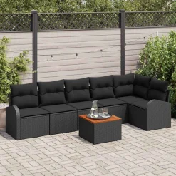 Zestaw Mebli Ogrodowych Wypoczynkowy Sofy Stolik Rattan Poduszki Na Balkon