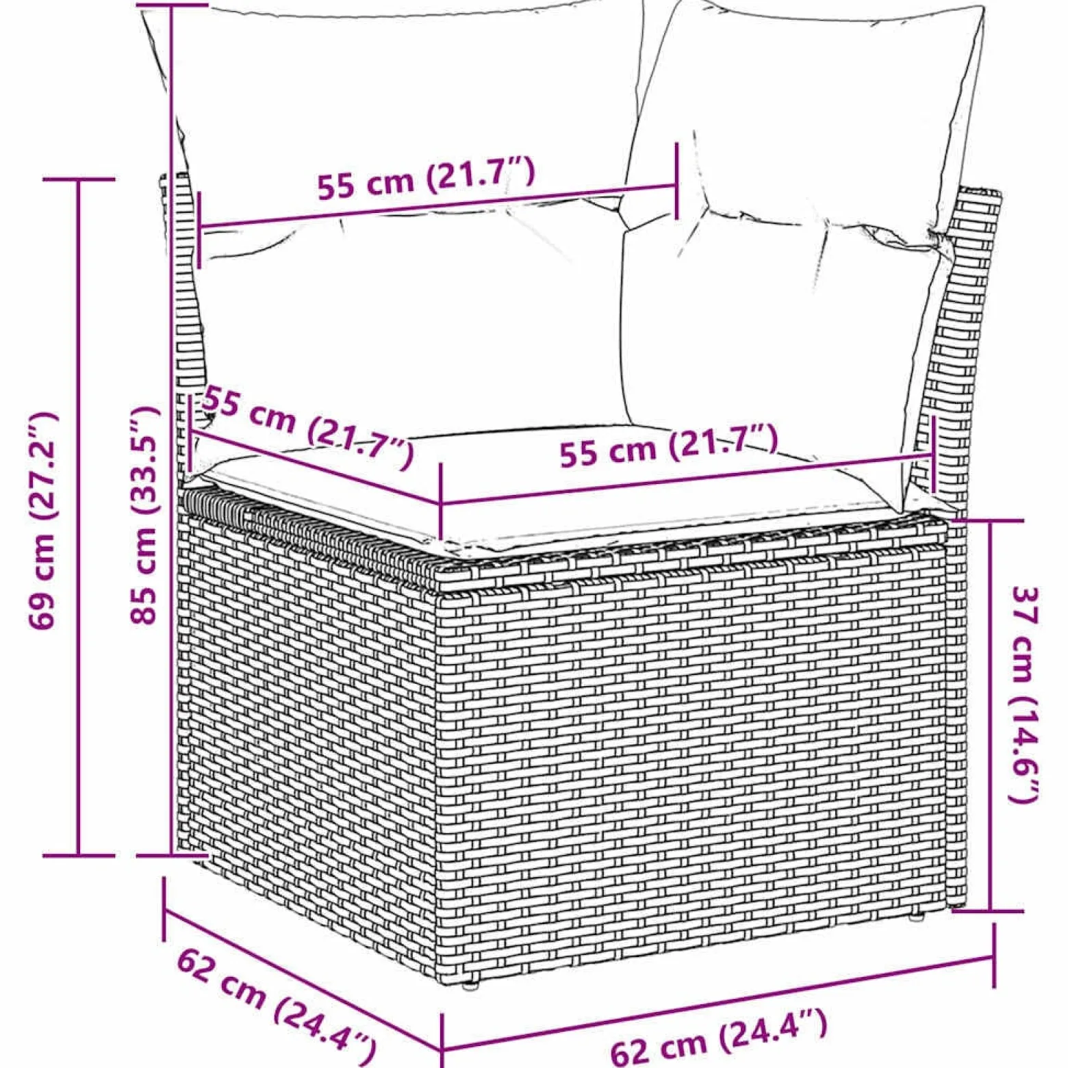 Zestaw Mebli Ogrodowych Wypoczynkowy Sofy Stolik Rattan Poduszki Na Balkon