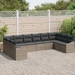Zestaw Mebli Ogrodowych Wypoczynkowy Sofy Stolik Rattan Poduszki Na Balkon