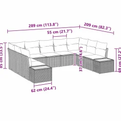 Zestaw Mebli Ogrodowych Wypoczynkowy Sofy Rattan Poduszki Na Patio