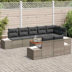 Zestaw Mebli Ogrodowych Wypoczynkowy Sofy Stolik Rattan Poduszki Na Balkon