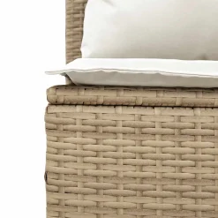 Zestaw Mebli Ogrodowych Wypoczynkowy Sofy Stolik Podnóżek Rattan Na Balkon