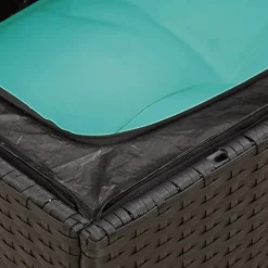 Zestaw Mebli Ogrodowych Wypoczynkowy Rattan Czarny Stół na Taras