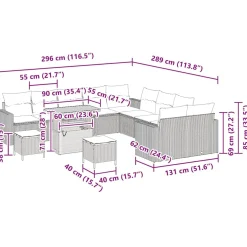 Zestaw Mebli Ogrodowych Wypoczynkowy Sofy Stolik Podnóżek Rattan Na Balkon