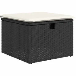 Zestaw Mebli Ogrodowych Wypoczynkowy Sofy Stolik Podnóżek Rattan Na Patio