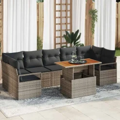 Zestaw Mebli Ogrodowych Wypoczynkowy Sofy Stolik Rattan Na Patio Na Taras