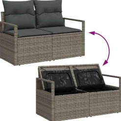 Zestaw Mebli Ogrodowych Wypoczynkowy Sofy Stolik Rattan Na Patio Na Taras