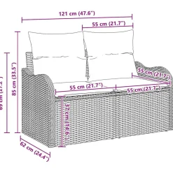 Zestaw Mebli Ogrodowych Wypoczynkowy Sofy Stolik Rattan Poduszki Na Taras