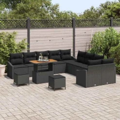 Zestaw Mebli Ogrodowych Wypoczynkowy Sofy Stolik Rattan Poduszki Na Patio