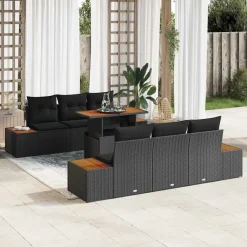 Zestaw Mebli Ogrodowych Wypoczynkowy Sofy Stolik Rattan Na Patio Na Taras