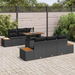 Zestaw Mebli Ogrodowych Wypoczynkowy Sofy Stolik Rattan Na Patio Na Taras