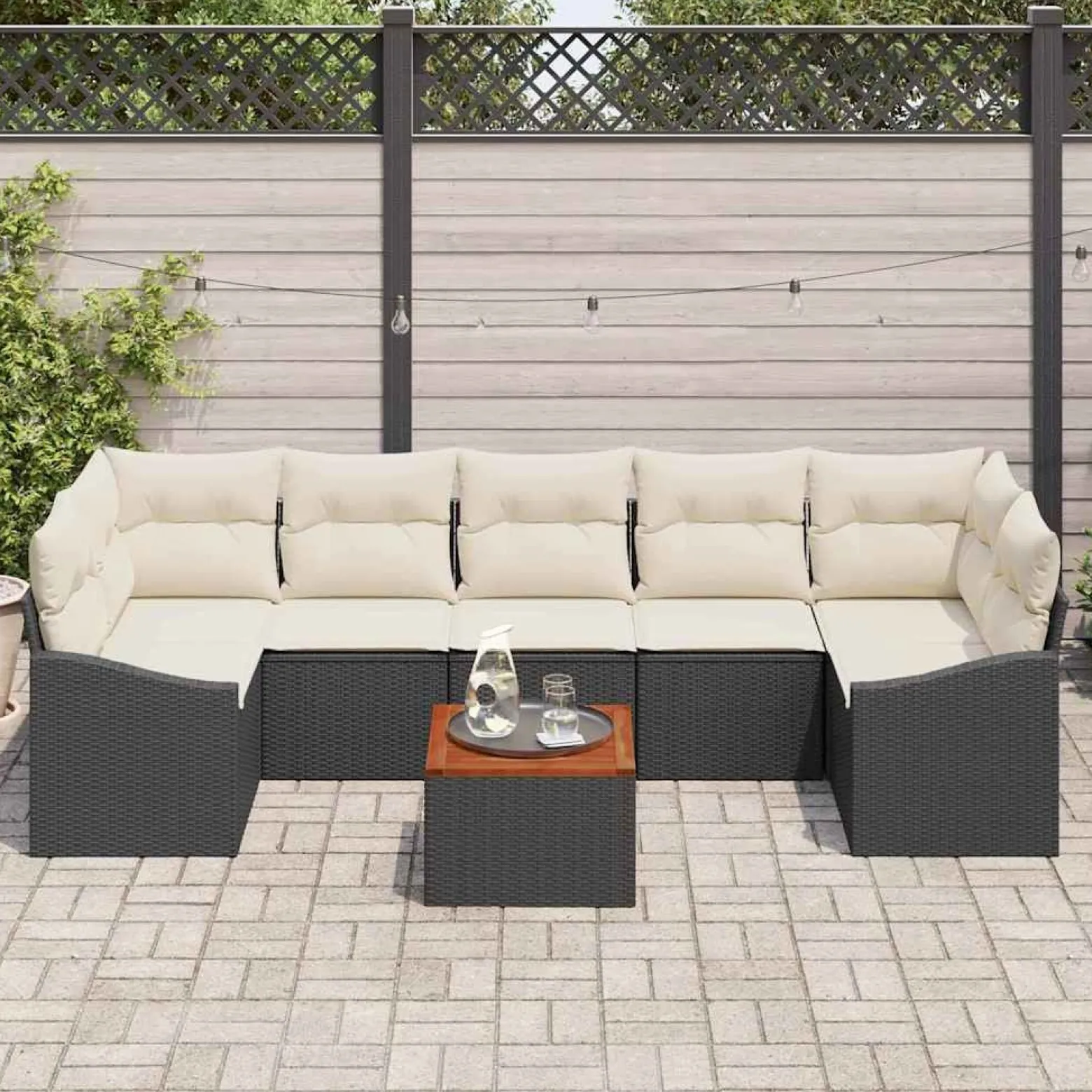 Zestaw Mebli Ogrodowych Wypoczynkowy Sofy Stolik Rattan Na Patio Na Taras
