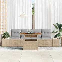 Zestaw Mebli Ogrodowych Wypoczynkowy Sofy Stolik Rattan Na Patio Na Taras