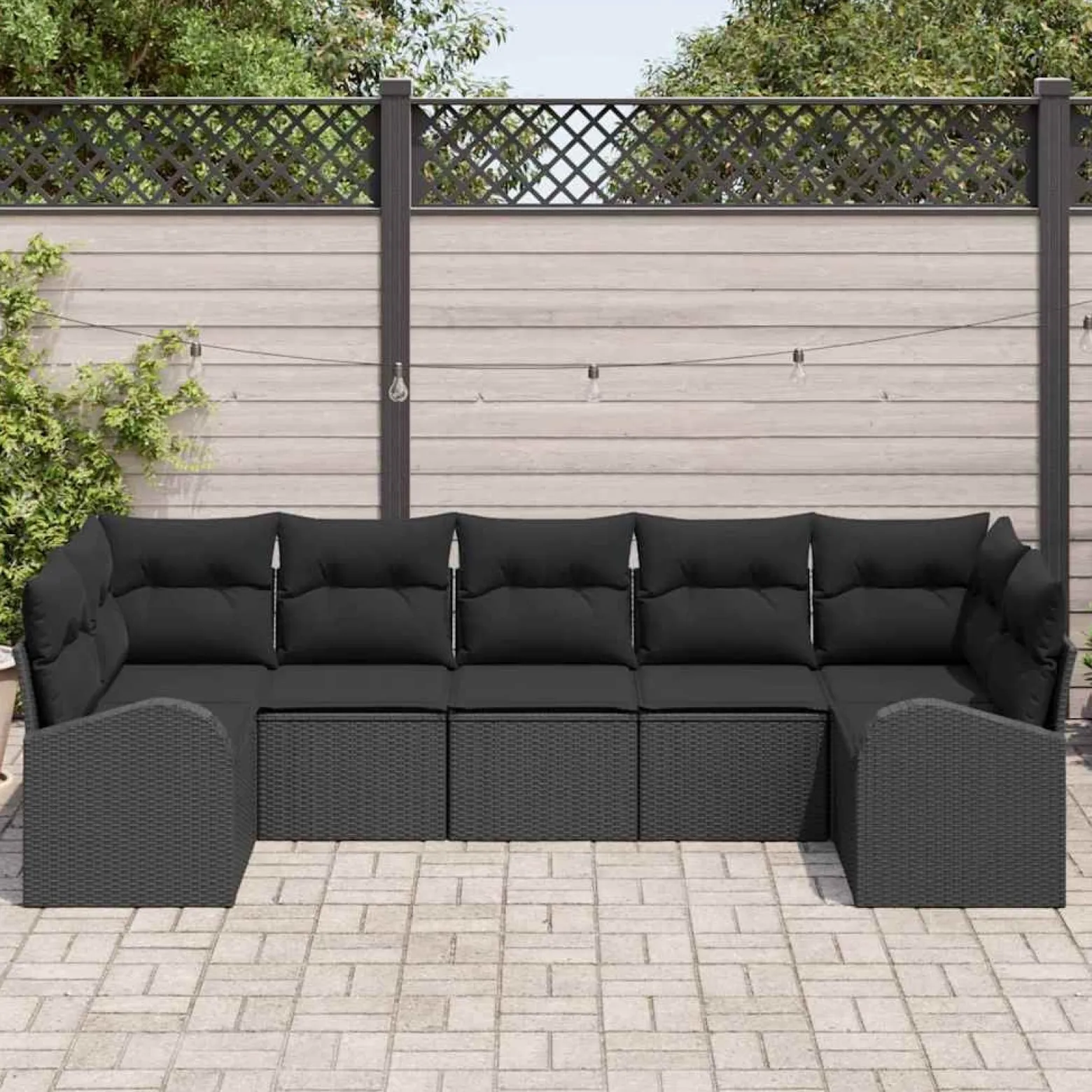 Zestaw Mebli Ogrodowych Wypoczynkowy Sofy Rattan Poduszki Na Patio