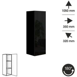 Zestaw mebli salonowych 280 cm PREMIUM czarny połysk