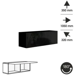 Zestaw mebli salonowych 280 cm PREMIUM czarny połysk