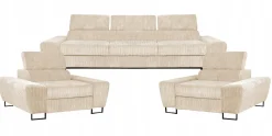 Zestaw mebli wypoczynkowych salonu Savio Sofa 3os fotele beż Family Meble