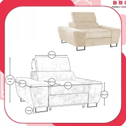 Zestaw mebli wypoczynkowych salonu Savio Sofa 3os fotele beż Family Meble
