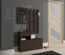 Zestaw mebli z szafką na buty AKORD Wenge 90 cm 90x25x170 cm