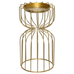 Zestaw metalowych świeczników na tealight, złote