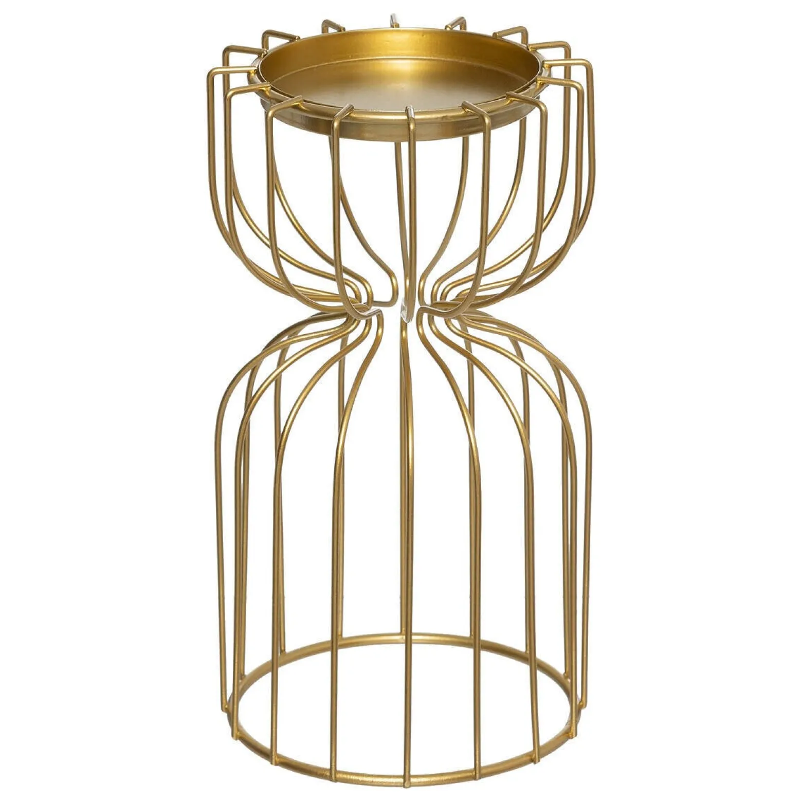 Zestaw metalowych świeczników na tealight, złote