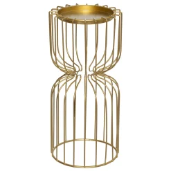 Zestaw metalowych świeczników na tealight, złote