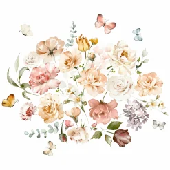 ZESTAW Naklejek Dla Dzieci Kolorowe Rośliny i Motyle