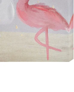 Zestaw 3 obrazów na płótnie 30 x 30 cm szaro-różowy TIMIA