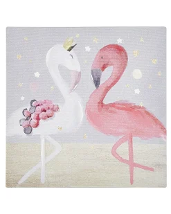 Zestaw 3 obrazów na płótnie 30 x 30 cm szaro-różowy TIMIA