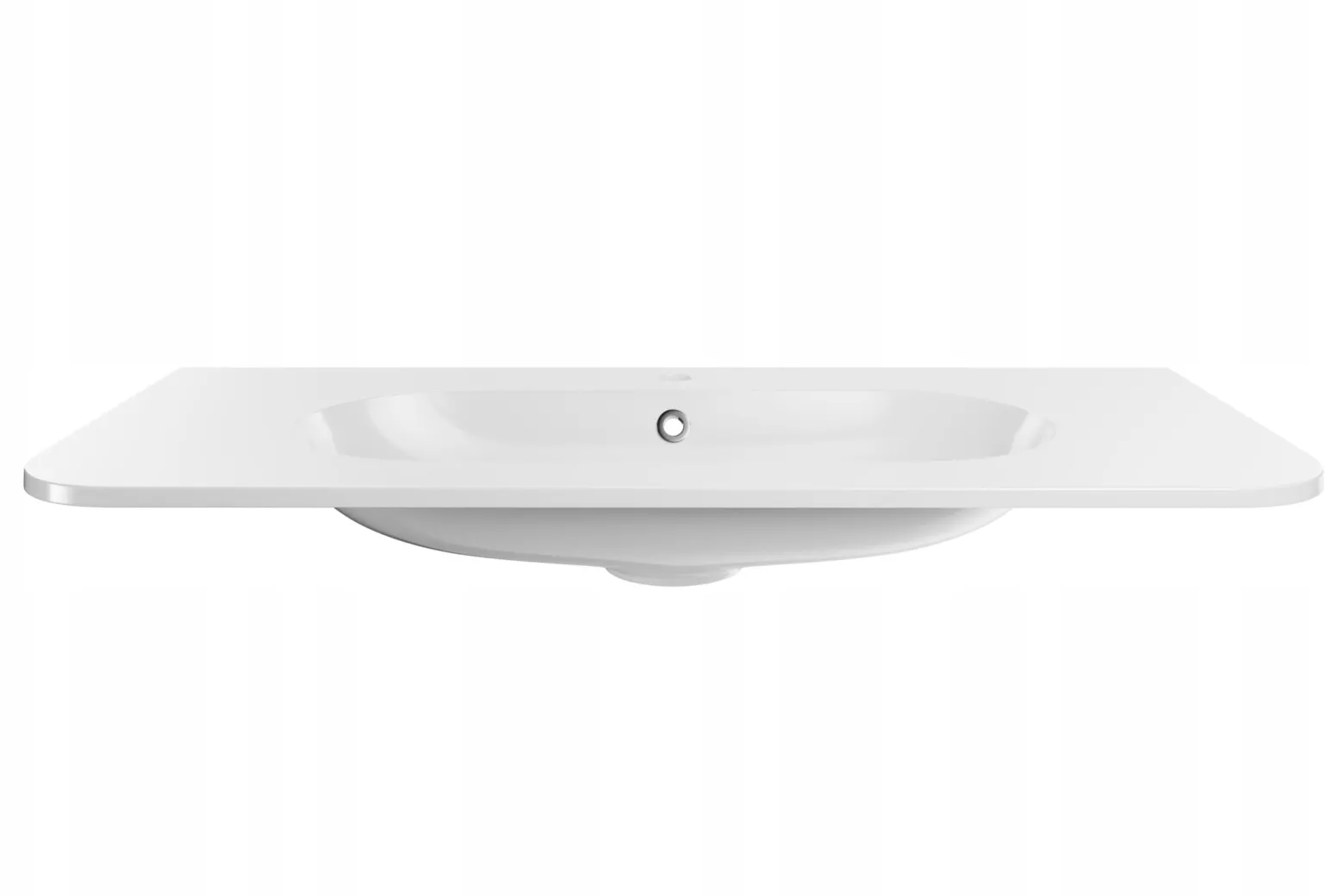 Zestaw OVALIA 100 cm Dąb Cremona ryflowany umywalka PURE czarne uchwyty
