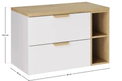 Zestaw pod umywalkę ASTER WHITE 80cm biały mat - z blatem COMAD 1 szt.