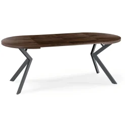 Zestaw Stół LUKAS 100-250 cm i 4 Krzesła PERU Czarne