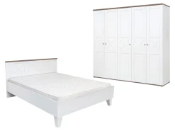 Zestaw Stockholm szafa i łóżko 160x200 sosna andersen biała