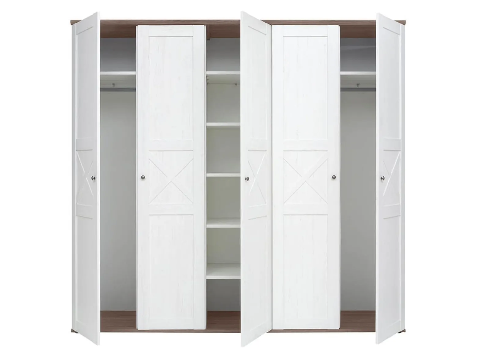 Zestaw Stockholm szafa i łóżko 160x200 sosna andersen biała