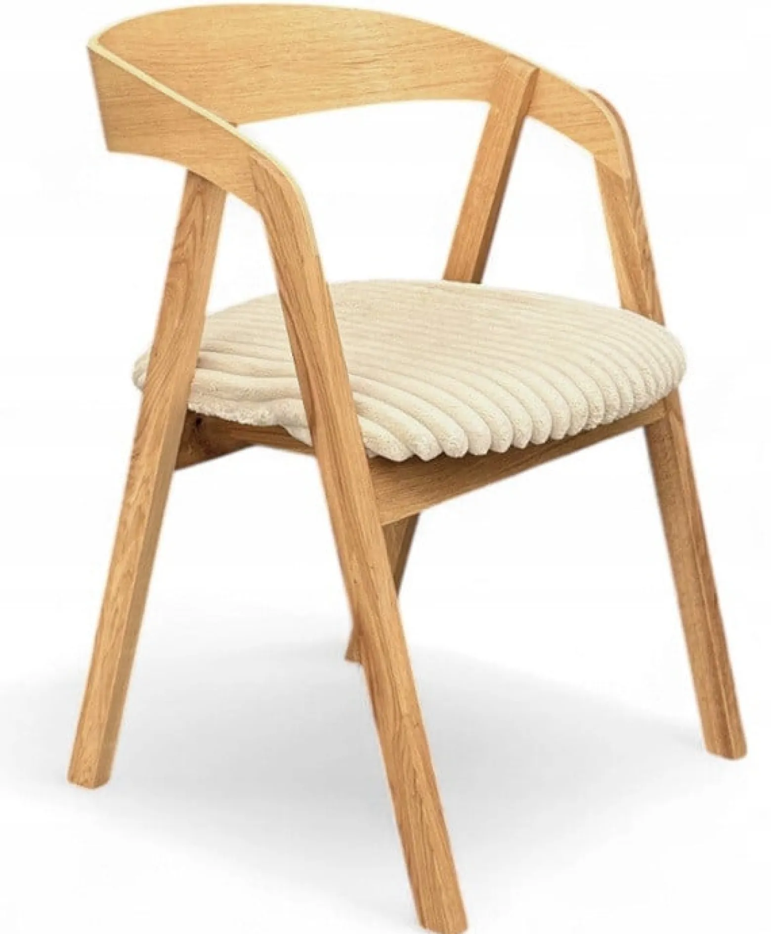 Zestaw Stół okrągły fornir 110/210cm LAMEL krzesła 4szt dębowe beżowe