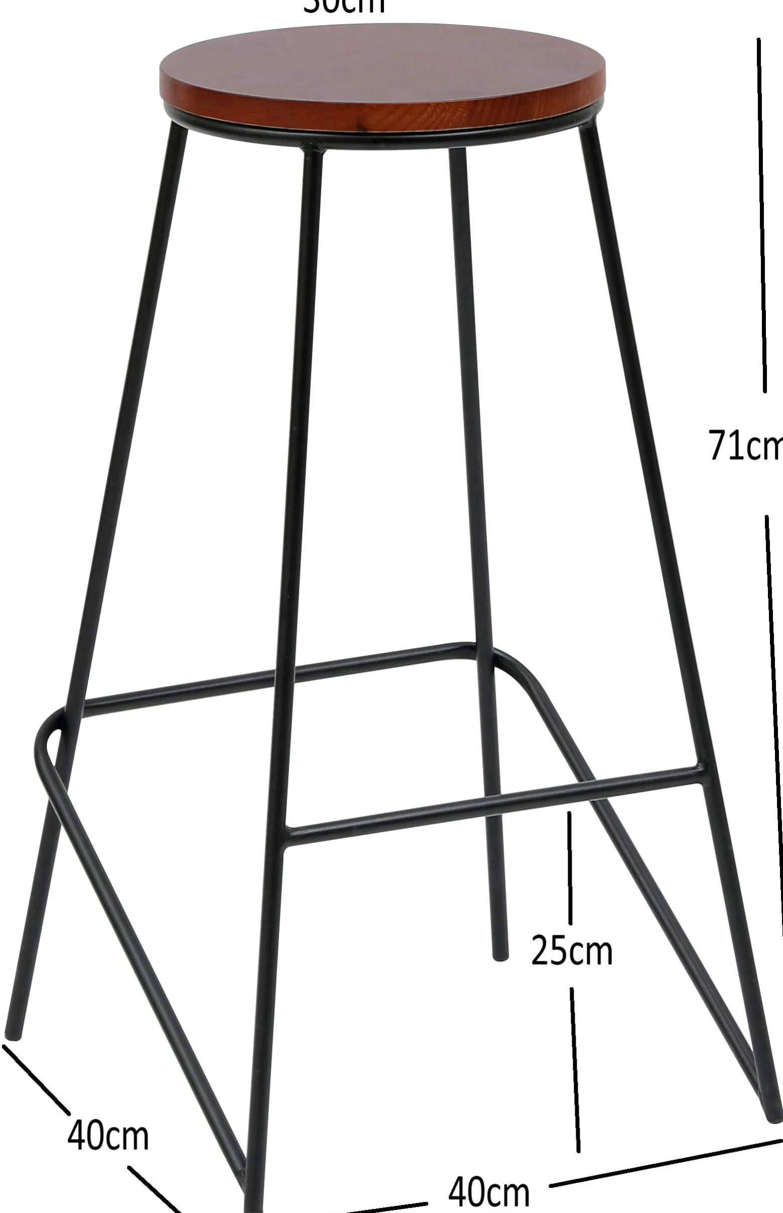 Zestaw 4 stołków barowych z metalu i naturalnego jesionu